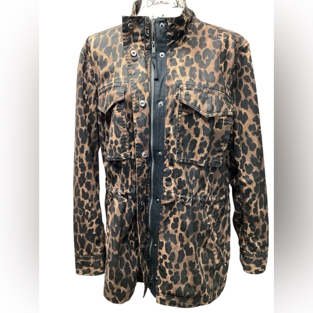Style & Co leopard print Military jacket Size Extra Large - Picture 7 of 15